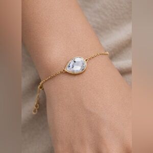 Crystal & Goldtone Teardrop Bracelet